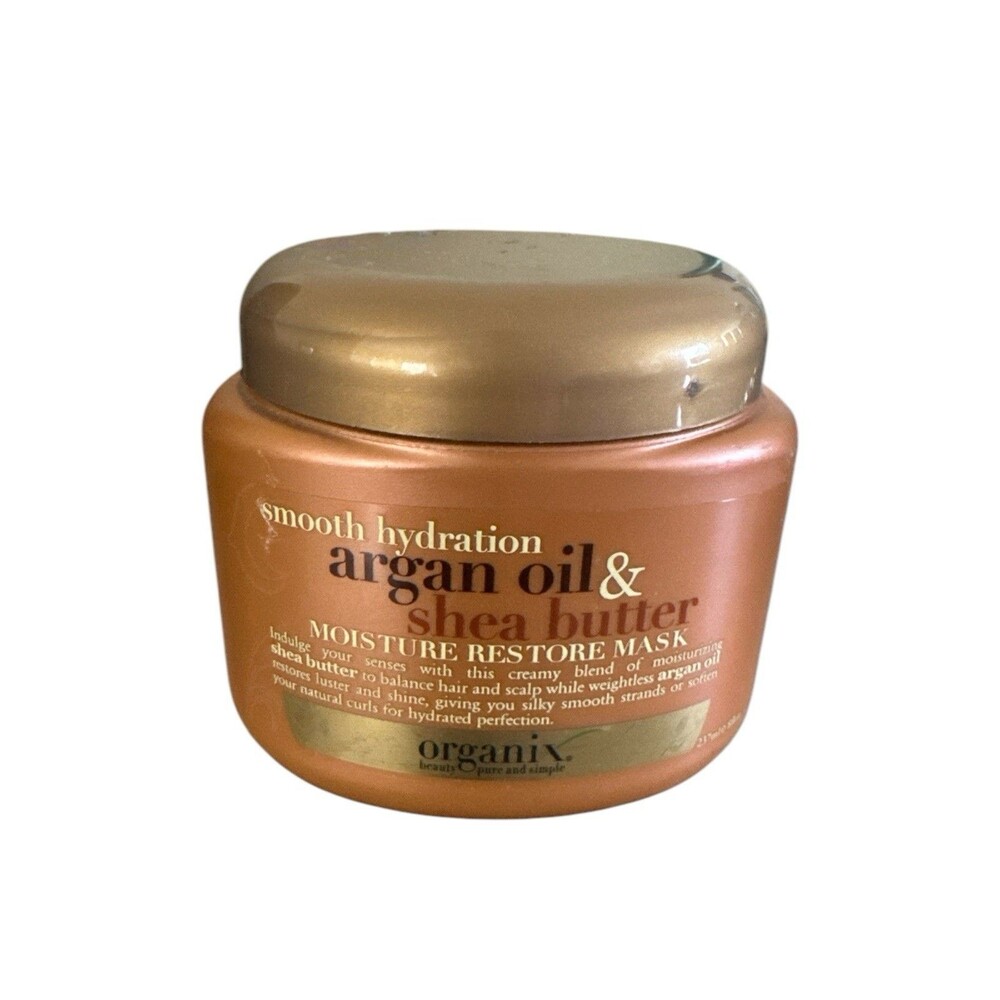 OGX Smooth Hydration Argan Oil & Shea Butter Moisture Restore Mask 8oz New